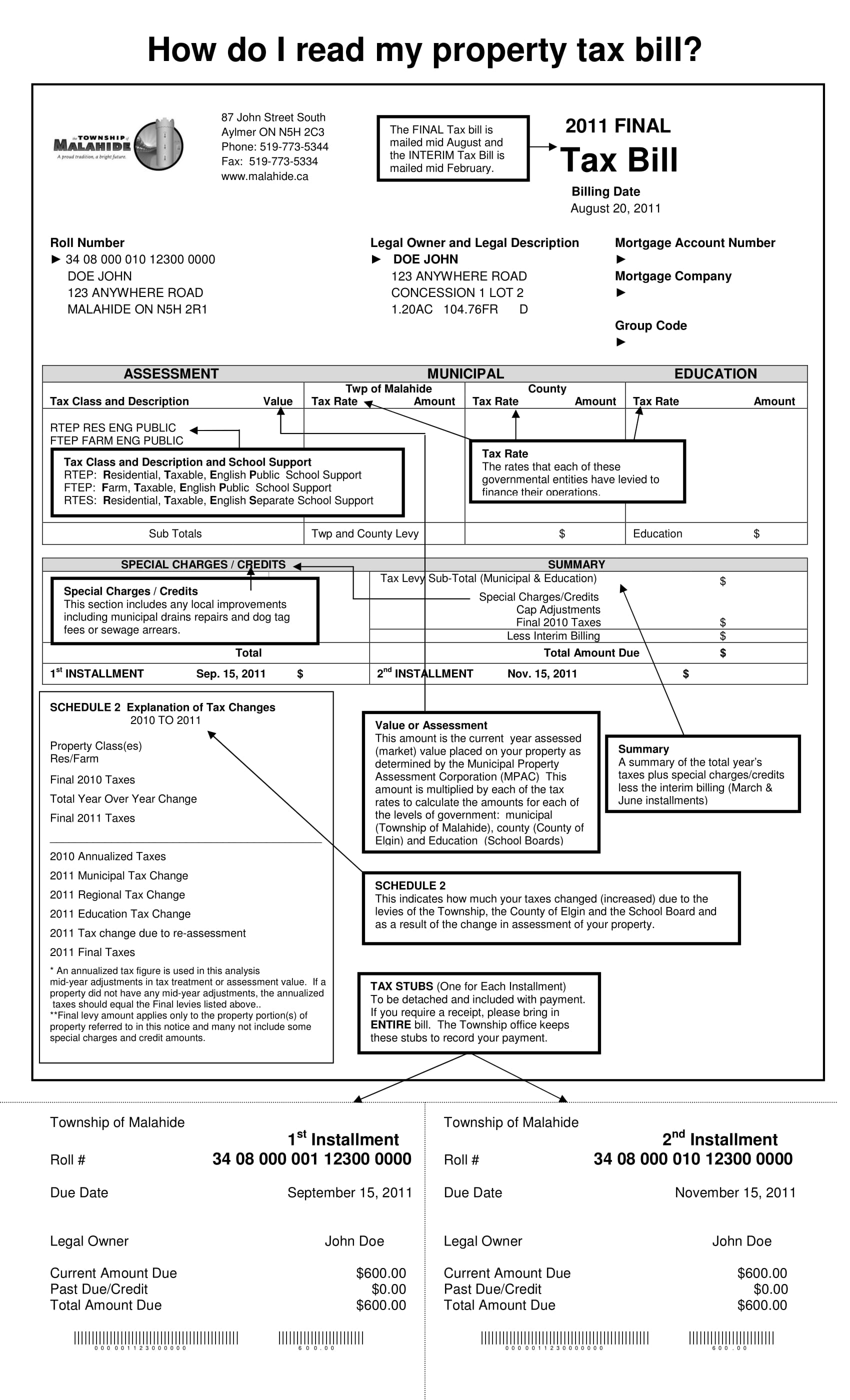 How to Read your Property Tax Bill